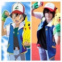 Pokemon cartoon costume Cosplay costume Cosplay Pokemon Ash Ash including men's Jacket ,gloves , hat ,Elf Ball