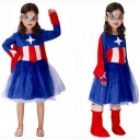 Children's festive clothing women dress US team Captain America Cosplay Halloween Female clothes