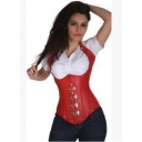 Europe and body sculpting vest girly court corset PU material back back good