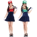 Red and green plumber Mario game Super Mario cartoon clothing suits