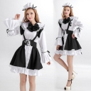 Angel Princess Long Sleeve Princess Dress skirt black and white maid