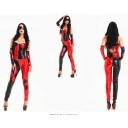 Sexy leather catsuit red color jumpsuits