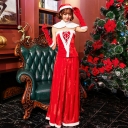 The new eldest daughter of the Christmas dress temperament split Christmas dress set