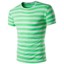 2017 fashion classic hit color stripes T-shirts hot men's leisure summer essential short-sleeved T-shirt