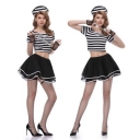 Female prisoner costume role-playing split black broken strip female prison uniform uniform temptation