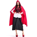 2018 New Products Halloween Carnival Christmas Performance Costume Lace Long Cape Red Riding Hood Stage Performance