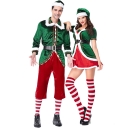 2018 new Christmas couple costumes Europe and America green Christmas Elf suit party party role play