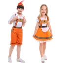 Children's Orange National Traditional Costumes Children's Day Stage Costumes German Beer Festival Costumes