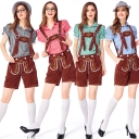 German beer suit suspenders trousers beer clothes Munich beer festival clothes bar embroidered bib adult women