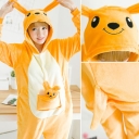 Cartoon Kangaroo Siamese Pajamas Animal Winter Flannel Cute Yellow Autumn Couple Home Performance