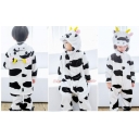Children's cow animal flannel one-piece pajamas long sleeve cartoon
