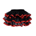 Europe and America all-match black mesh puffy miniskirt