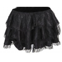 Corset uniform petticoat puff skirt 3-layer lace satin stitching short skirt