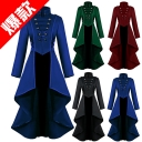 New Medieval Dress Tuxedo Women's Lapel Irregular Hem Retro Long Top