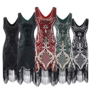 European and American women's 1920s retro sequin dress autumn and winter retro banquet dress