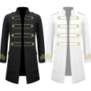 2021 new European and American men's coat solid color fashion steampunk retro men's uniform stand-up collar clothing