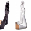 Satin gloves long gown sexy long satin mercerized dinner party show costume accessories five-finger gloves