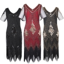 Hot sale European and American high-end sequin dress costume 1920 retro sequin dress