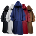 Medieval 5 colors cloak Halloween hooded robe monk robe cloak long sleeve wizard wizard death cloak