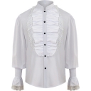 2021 New European and American Men's Folded Pirate Shirt Medieval Costume Steampunk Victorian Top