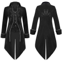 2022 European and American new Halloween tuxedo medieval retro clothing mid-length punk men's coat