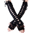 European and American sexy lace strap gloves nail buckle wedding prom half finger etiquette gloves missing finger gloves