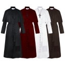 Solid color priest cos clothing Halloween Christian priest medieval retro cosplay costume