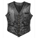 European and American V-neck suede single-breasted jacket vest vest