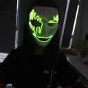 Halloween LED mask Douyin technology flow with the same props Fluorescent V-word horror luminous mask flashing