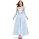 Adult Cinderella princess dress Halloween costume cosplay male sky blue mesh skirt dress long skirt