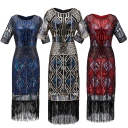 European and American high-end sequin dress costumes 1920 retro sequin dress