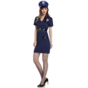 Policewoman sexy uniform new blue police uniform Halloween carnival party costume COS game costume