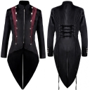 New retro color -colored strap zipper long medieval court velvet swallow tail clothes