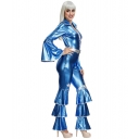 Halloween costume blue onesie retro 70's disco show nightclub singer costume