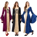 Halloween costume three-color optional European court robe velvet retro style big trumpet sleeve Victorian dress