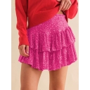 New hot girl pearl sheet skirt female autumn European and American fashion sexy skirt solid color pleated skirt