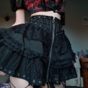 The new European and American dark personality street sexy body sexual repair lace stitching design bag hip half skirt