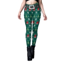 2023 New Christmas clothing Snow Digital Printing Bottom Pants Female Fet Foot Tight Yoga Pants Female