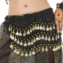 Belly dance 98 coins waist chain Indian dance three-layer gold waist towel dance practice practice buttock towel