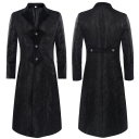 2023 new European and American men's coat solid color fashion steampunk retro men's uniform stand-up collar clothing