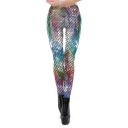 2023 summer hot selling 3D printed fishscale pencil pants women's small feet leggings