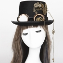 Explosive steampunk top hat gear Goth glasses retro heavy industry hat headwear