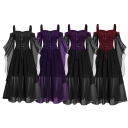 New goth vintage gauze dress Halloween Cross-border Cocktail ball cosplay Goth women's dress