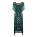 1920s retro glitter fringed dress Female Gatsby high-end banquet party evening dress