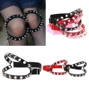 Original European and American Hireharajuku punk hip-hop dance leather double row riveted garter sexy decorative thigh ring body chain