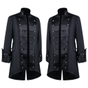 Euramerican men's steampunk medieval tuxedo Gothic Victorian stand-up collar coat uniform