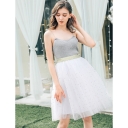 Heavy Industry Embroidery Pommel skirt mesh gauze skirt half skirt MIDI skirt stars sequin tutu skirt ballet style gauze skirt A-line