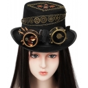 Explosive steampunk top hat gear thick chain retro heavy industry hat headwear