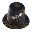 Steampunk retro mechanical heavy metal small top Hat gear goth chain performance Halloween stage headwear