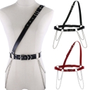 Newly designed Punk Hip Hop Fashion Women's Men's Belt Chain Trend Leather pin buckle chain belt belt harness